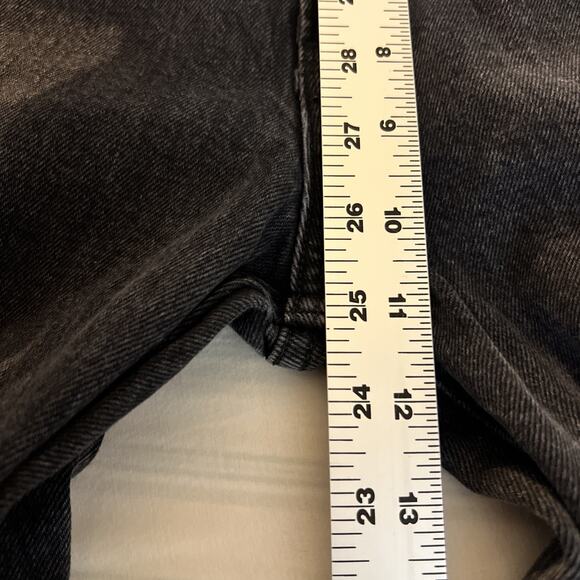 Abercrombie & Fitch Womens The Mom High Rise Jeans Size 27 Black Denim Frayed - Picture 9 of 10